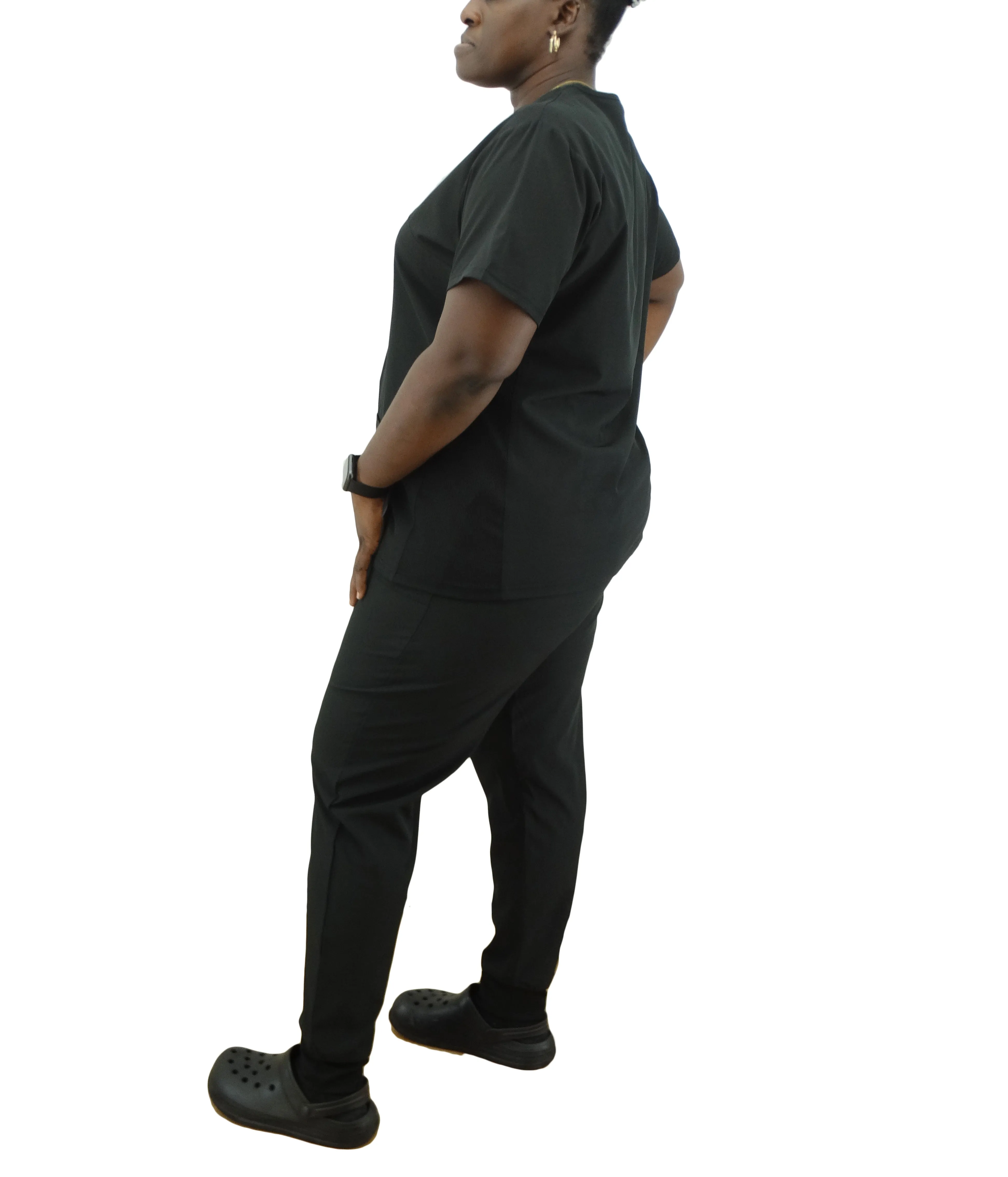 1503BLK, Just Scrubs, 2pc Jogger Pants Scrub Set-Blk (S-2XL)