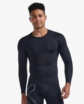 2XU Mens Core Compression Long Sleeve Top - Black/No Logo