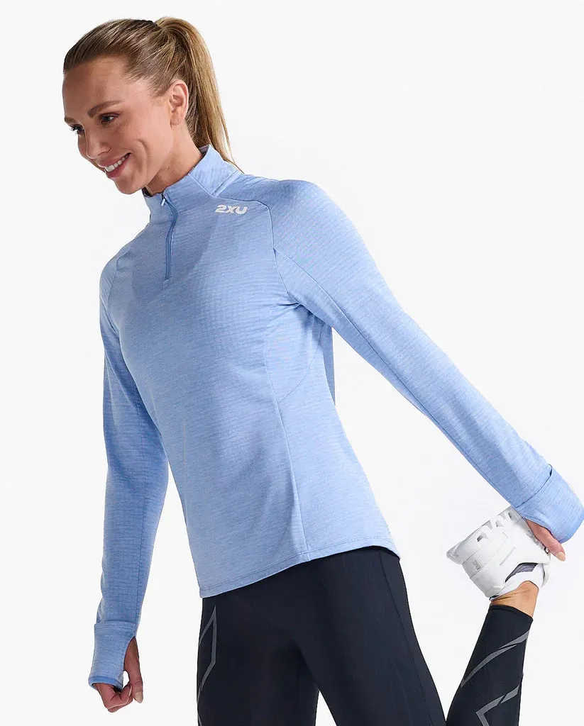 2XU Womens Ignition 1/4 Zip - Hydrangea/White Reflective