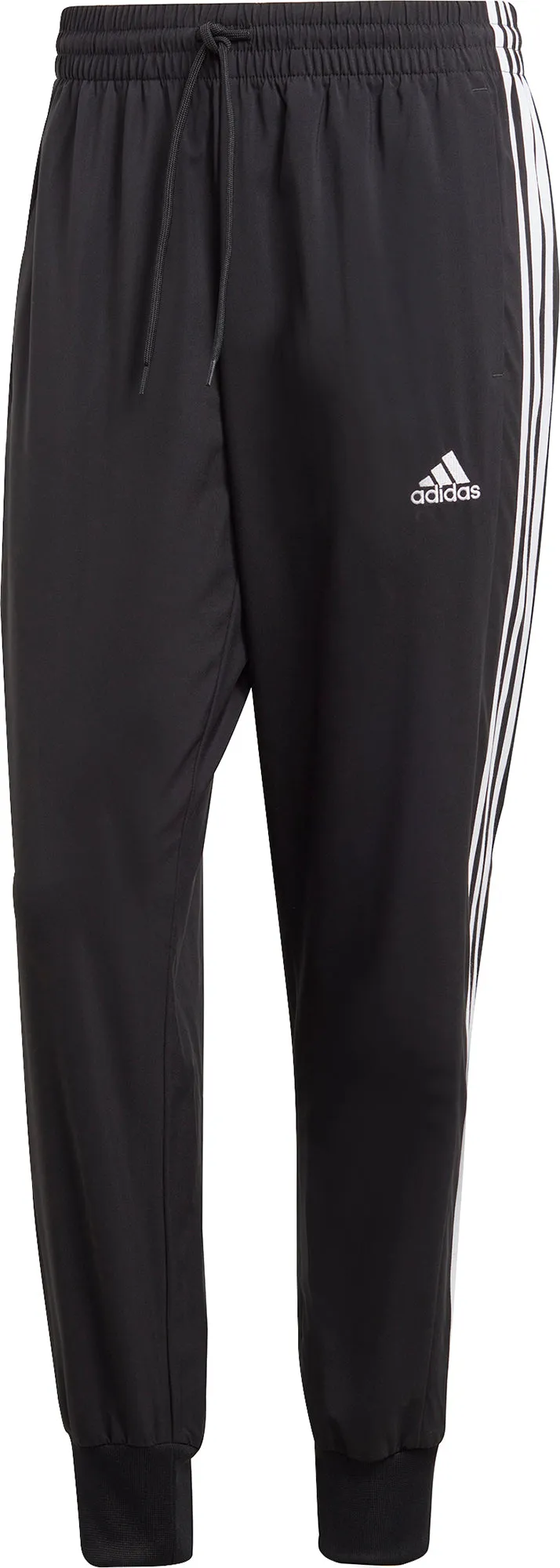 adidas AeroReady Essentials Tapered Woven 3 Stripes Mens Joggers - Black