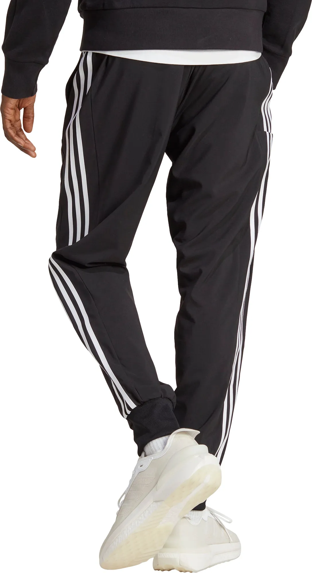 adidas AeroReady Essentials Tapered Woven 3 Stripes Mens Joggers - Black