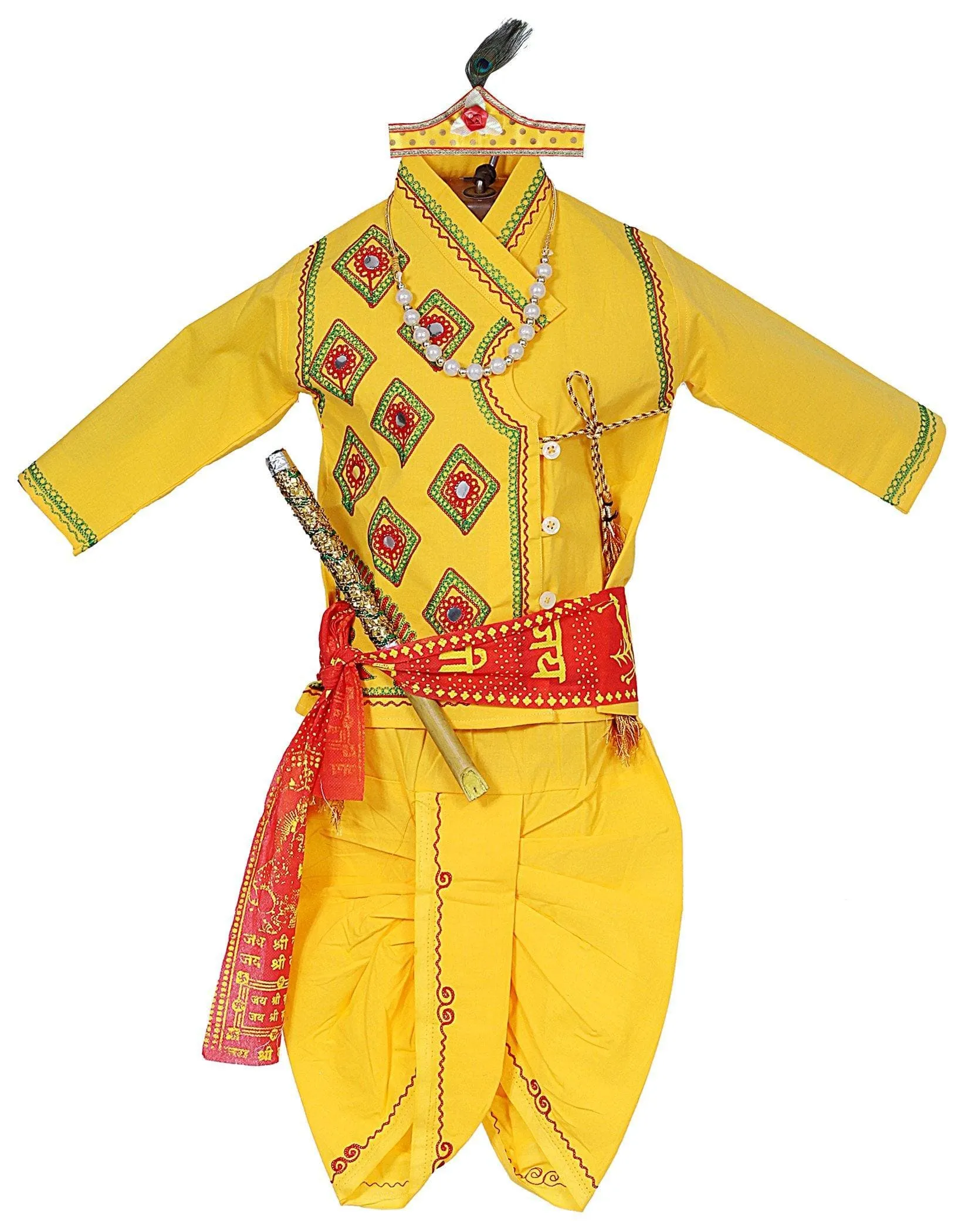 Ahhaaaa Kids Ethnic Krishna Dress Costume Wear For Boys