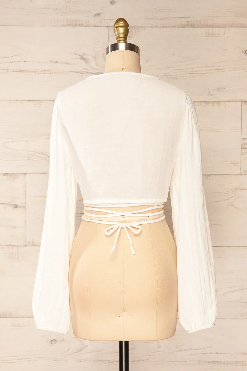 Alarcon Ivory | Waist Tie Crop Top