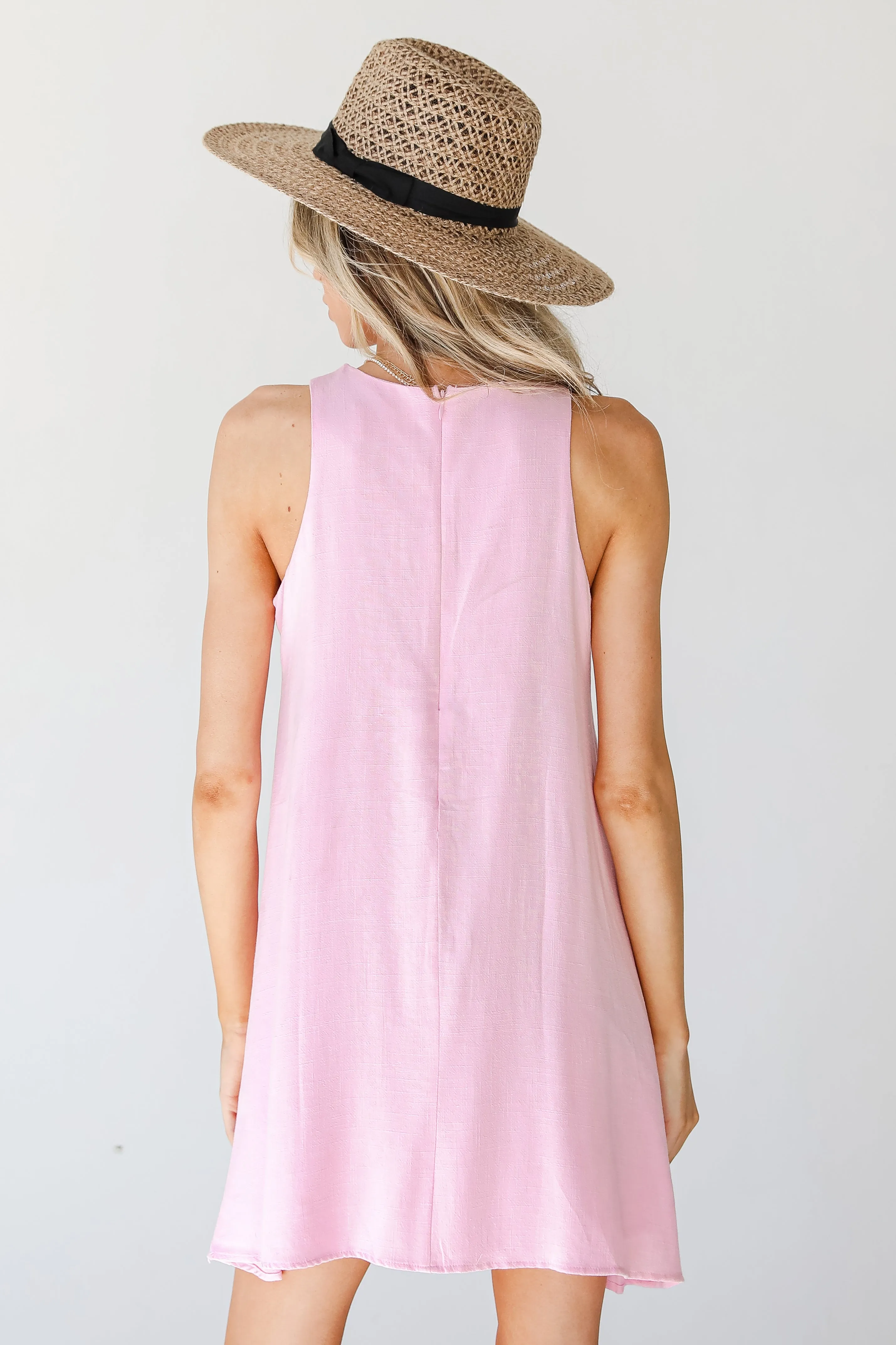 All Eyes On Me Linen Shift Dress