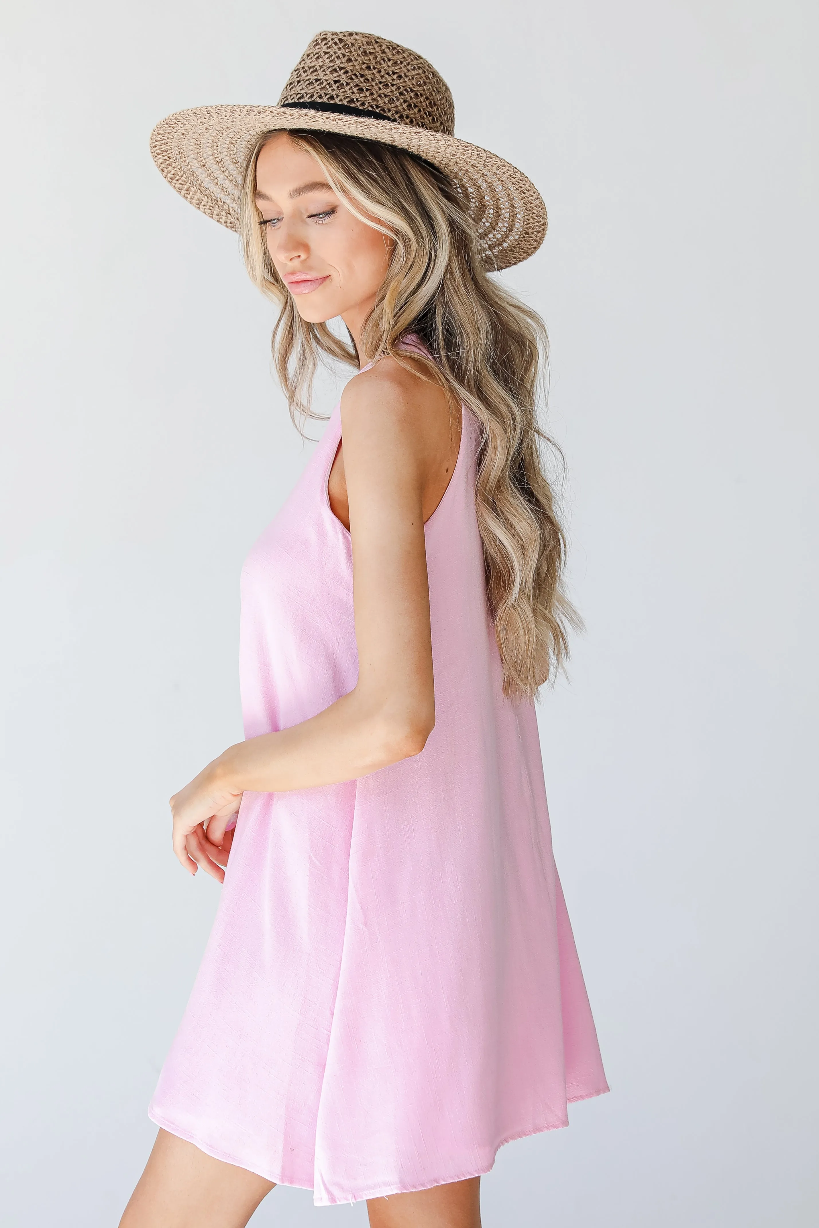 All Eyes On Me Linen Shift Dress