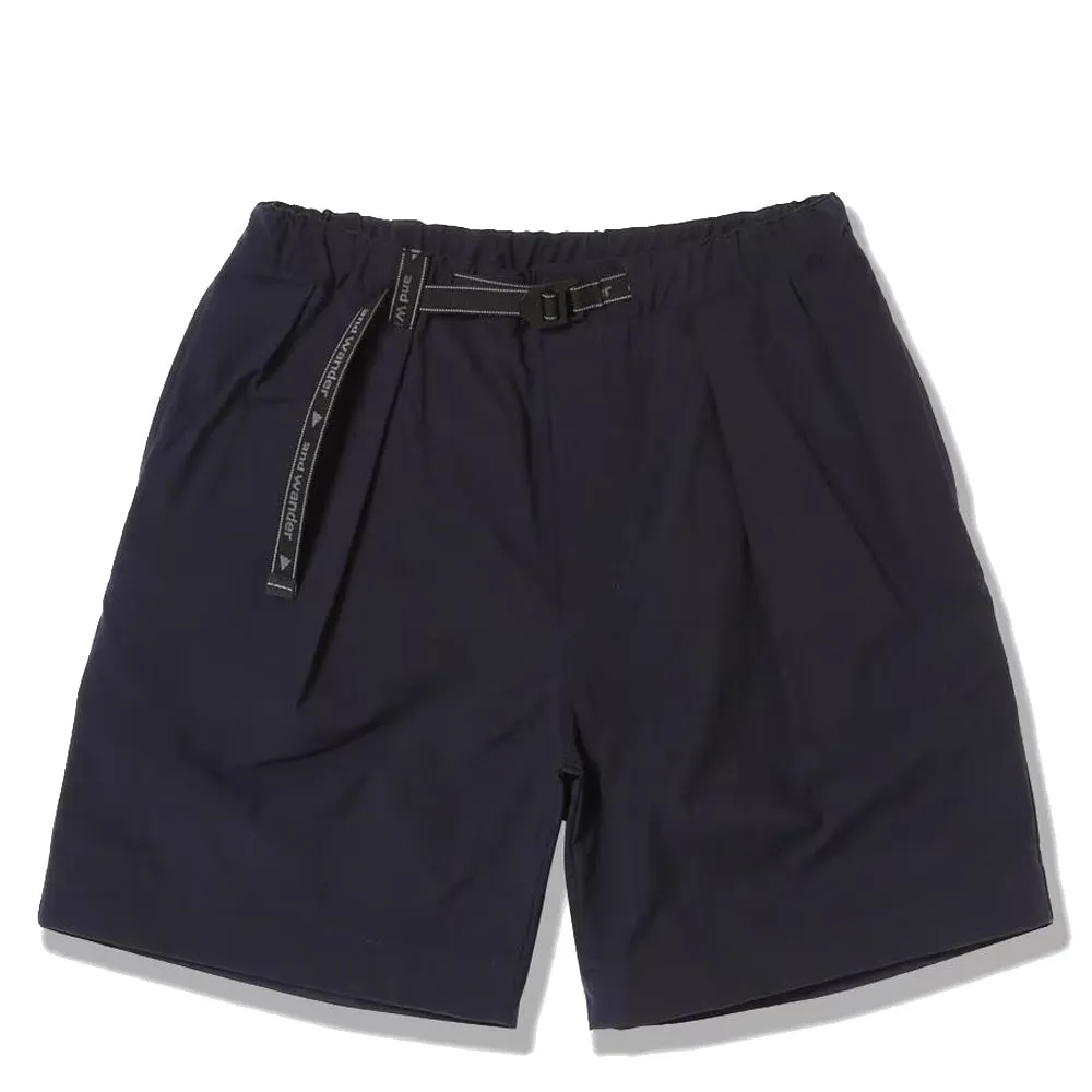 And Wander Nylon Chino Tuck Tapered Short Pants Navy