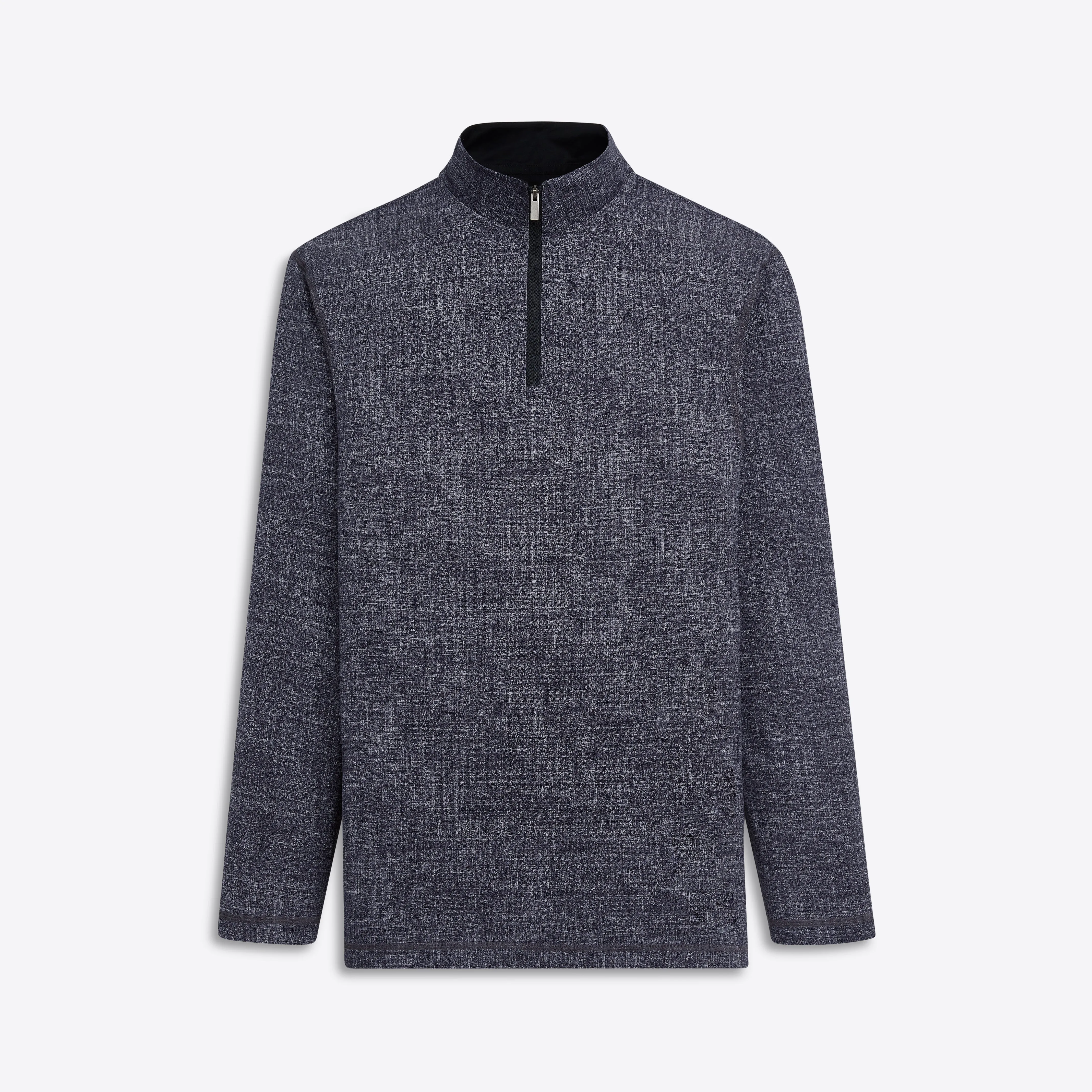 ANTHONY Chambray Print OoohCotton Quarter Zip Pullover