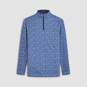 Anthony Leaf Print OoohCotton Quarter Zip Pullover