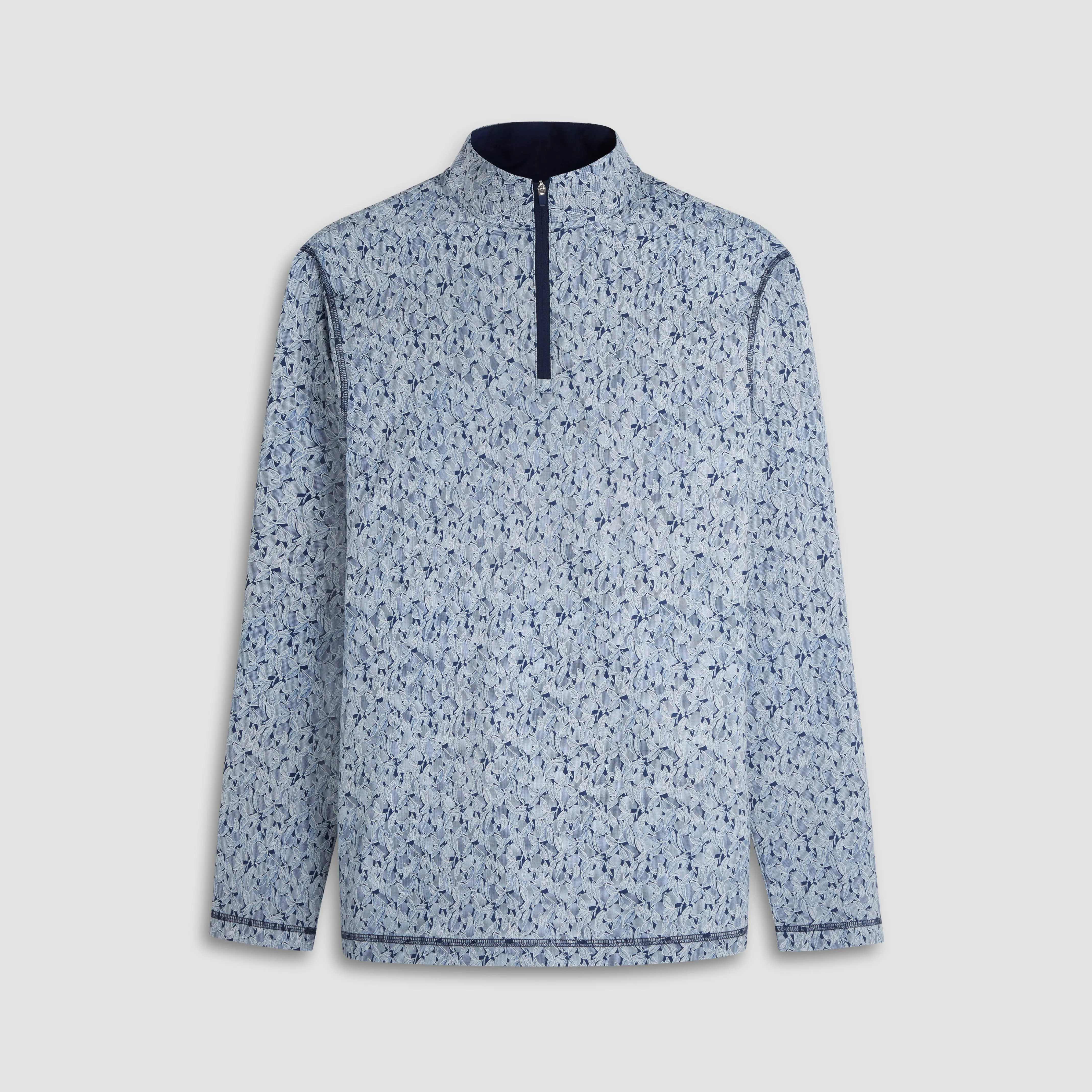 Anthony Leaf Print OoohCotton Quarter Zip Pullover