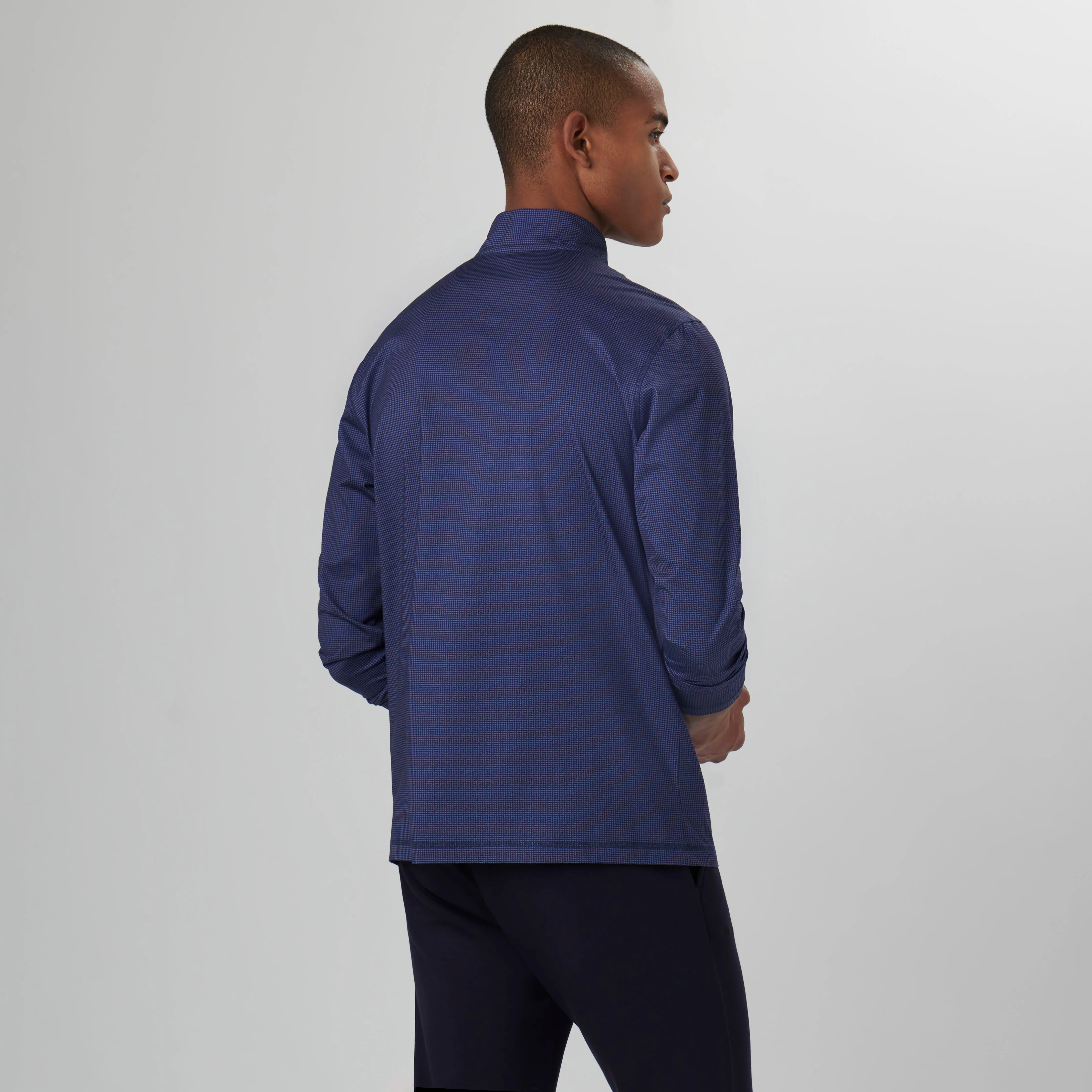 Anthony Pin Check OoohCotton Quarter Zip Pullover