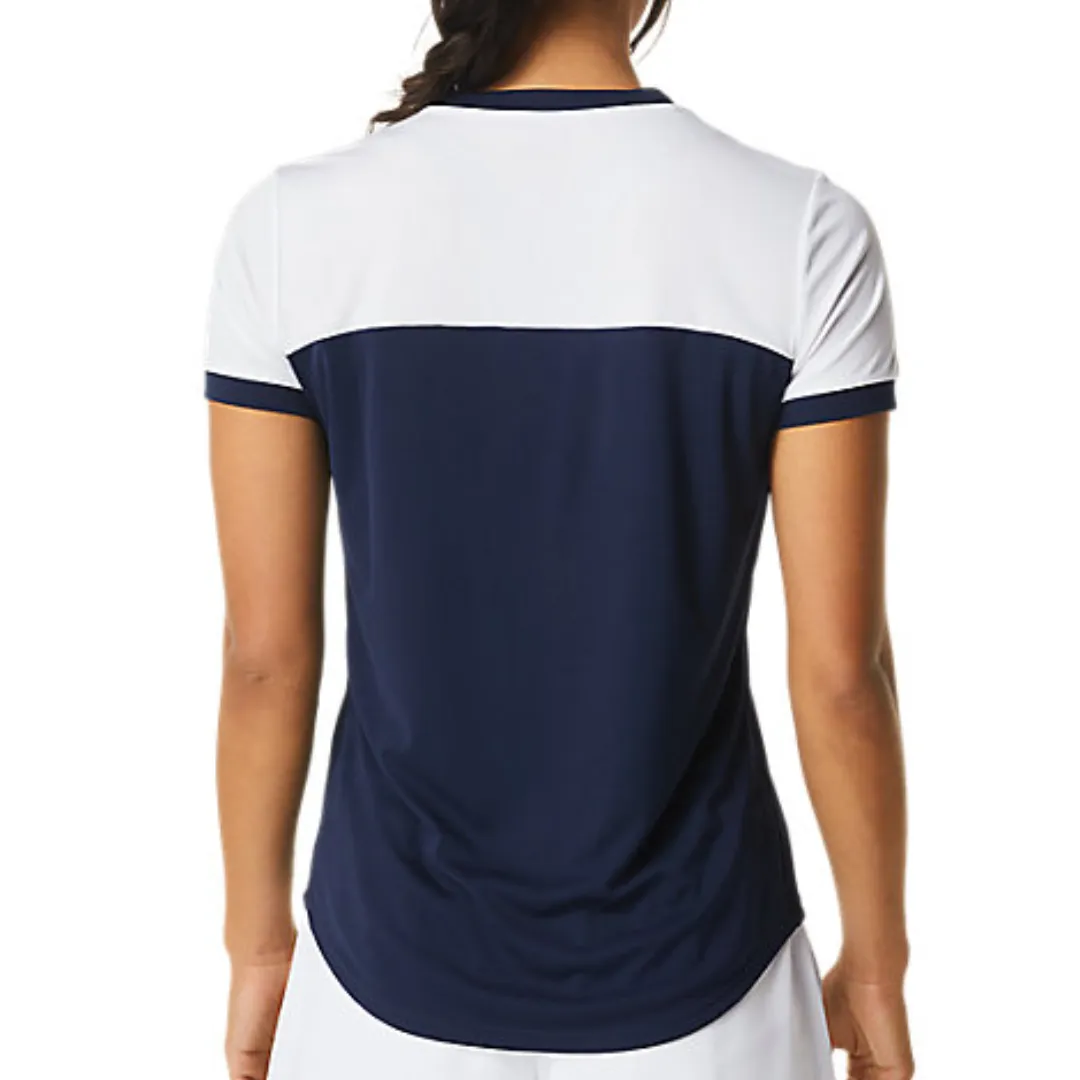 Asics Court Short Sleeved Women Top - Midnight/Brilliant White