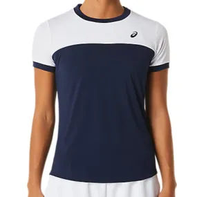 Asics Court Short Sleeved Women Top - Midnight/Brilliant White