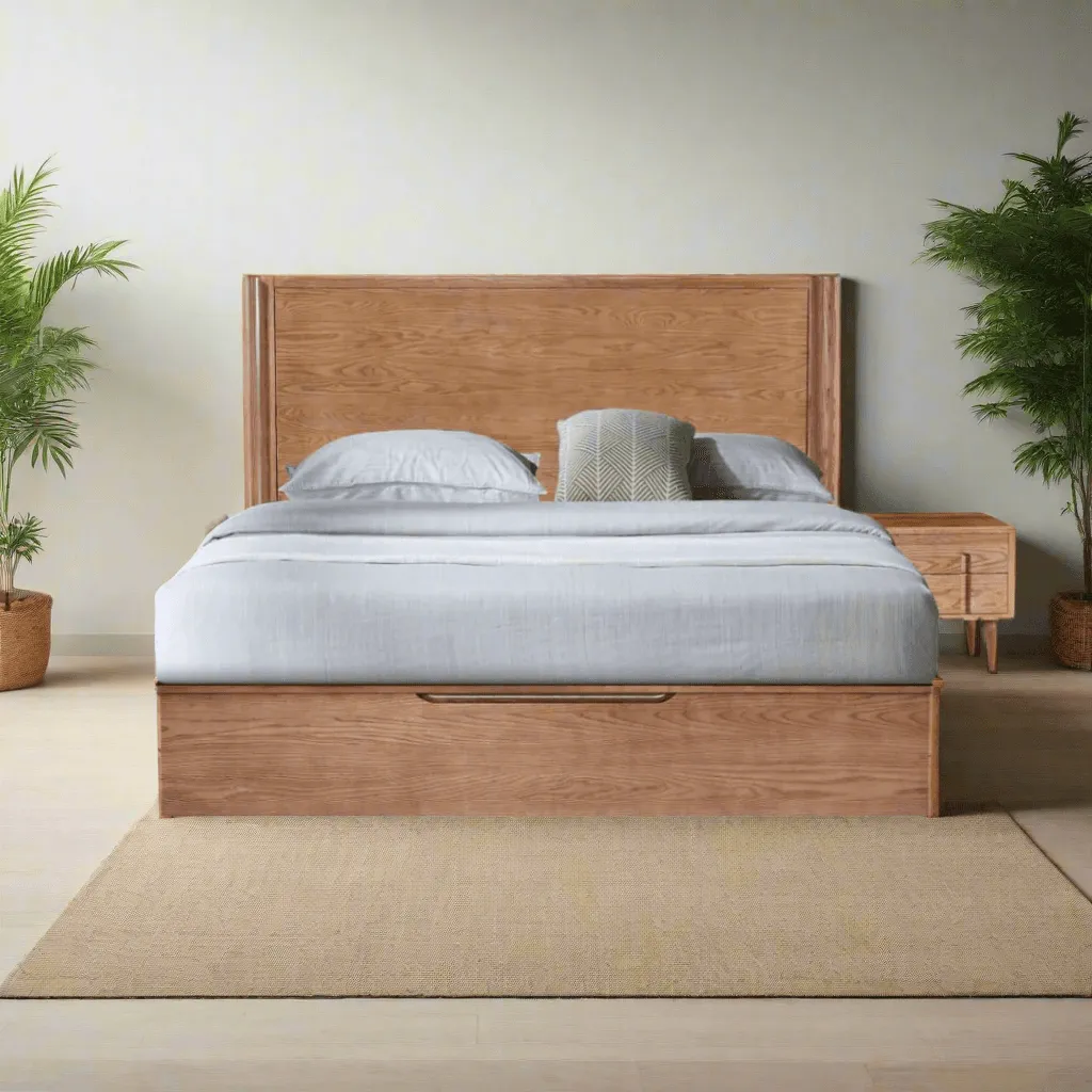 Astrid Ash Wood Storage Bed