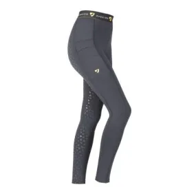 AUBRION SHIRES DUTTON RIDING TIGHTS - LADIES  BLACK (ORANGE WAISTBAND)