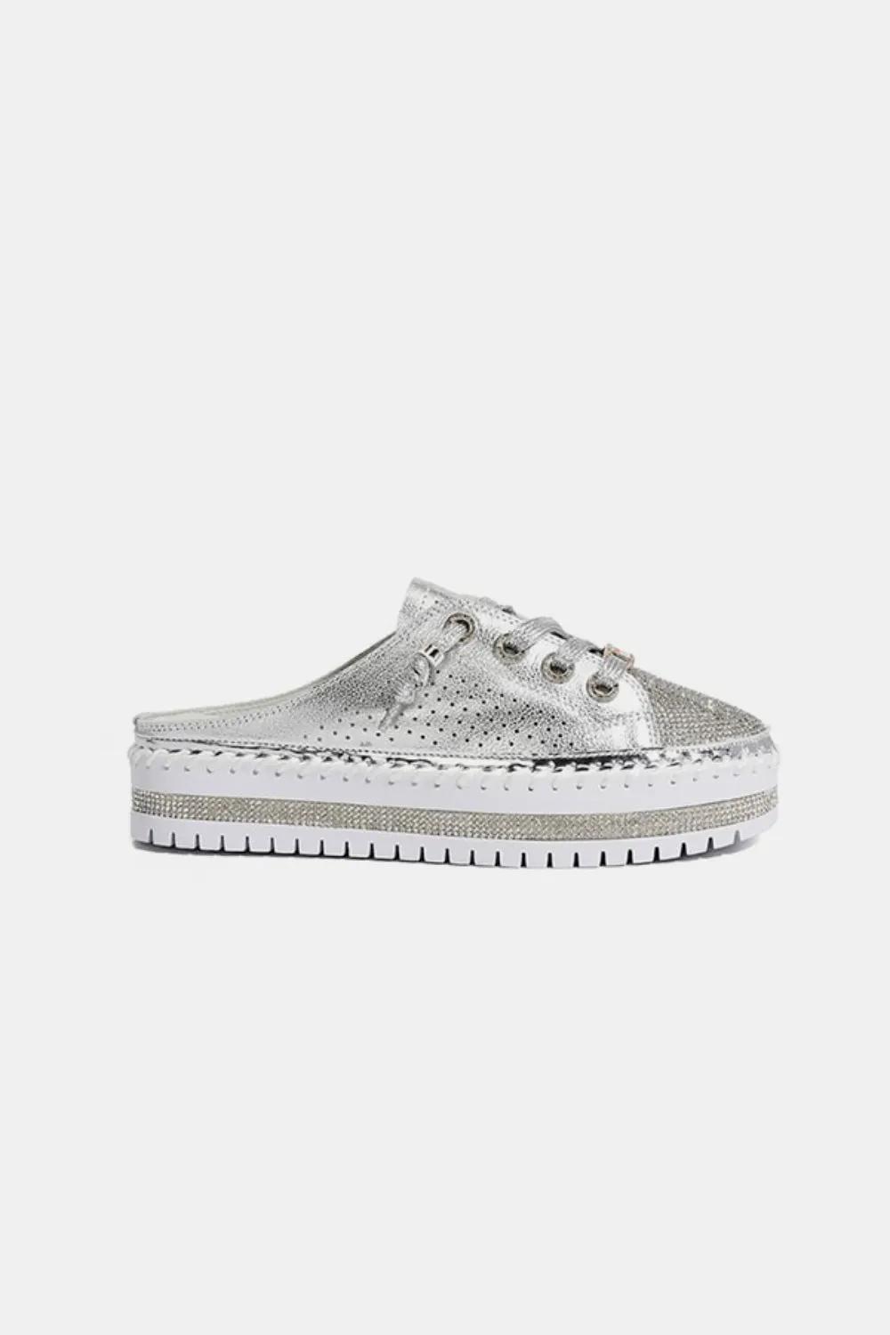 BE. Shoe Nicole Lee Rhinestone Platform Slip Ons