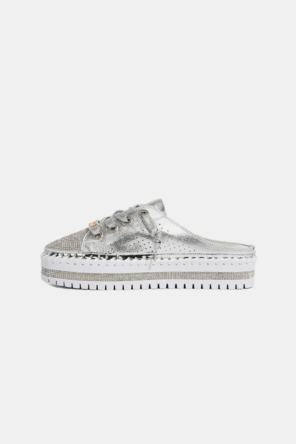 BE. Shoe Nicole Lee Rhinestone Platform Slip Ons