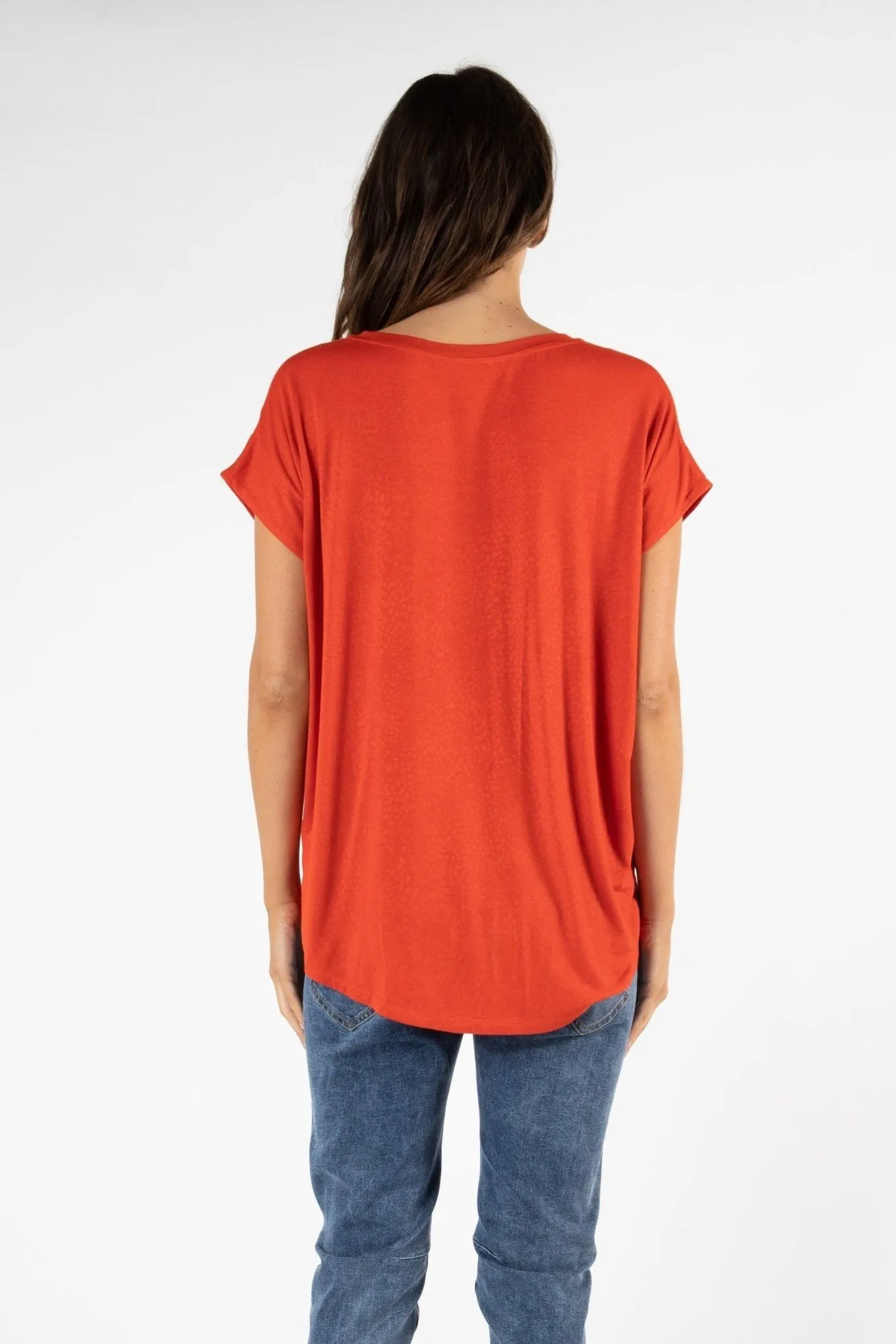 Betty Basics Toledo Tee in Sunset Red