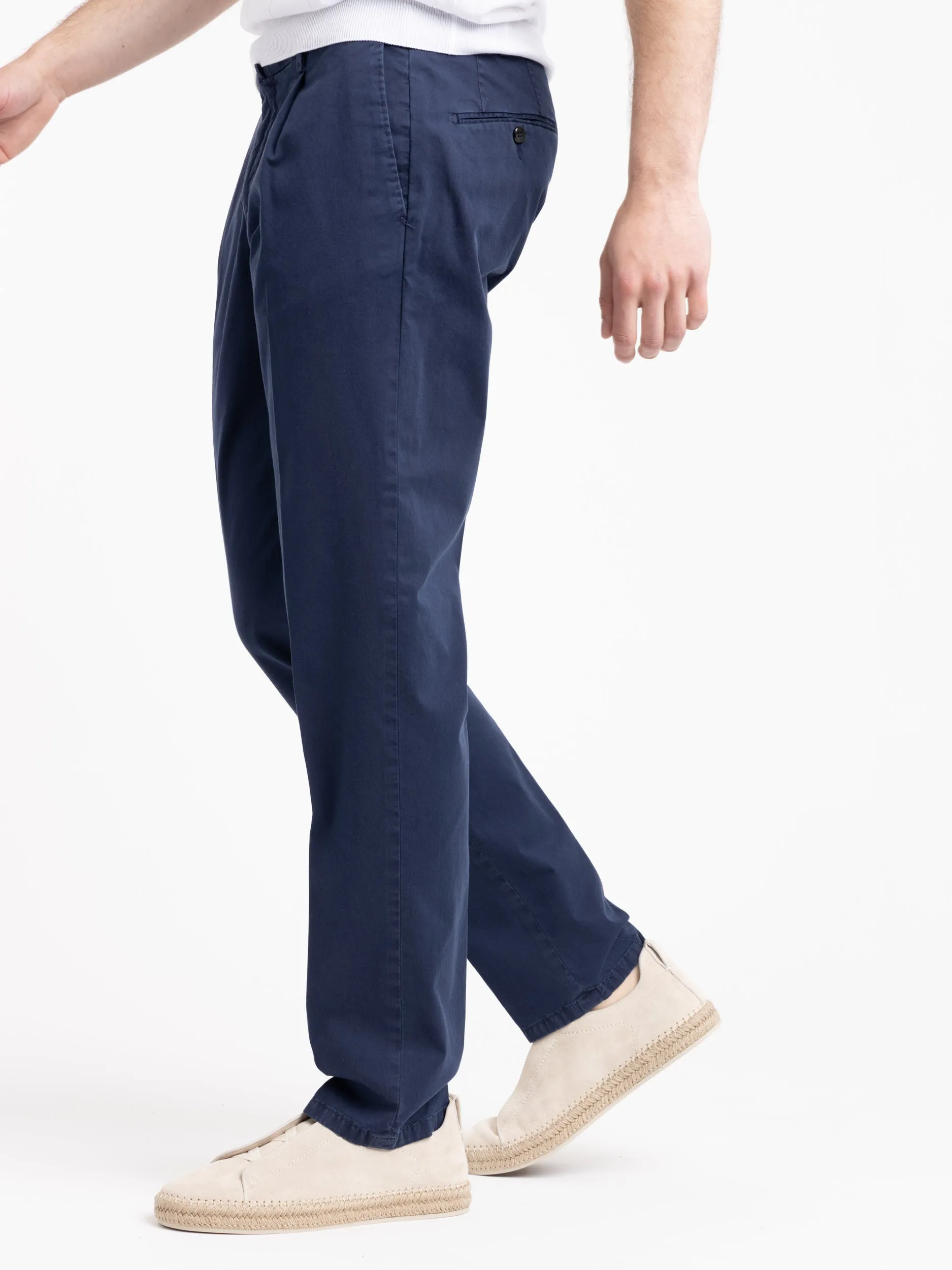 Blue Garment-Dyed Elton Pants