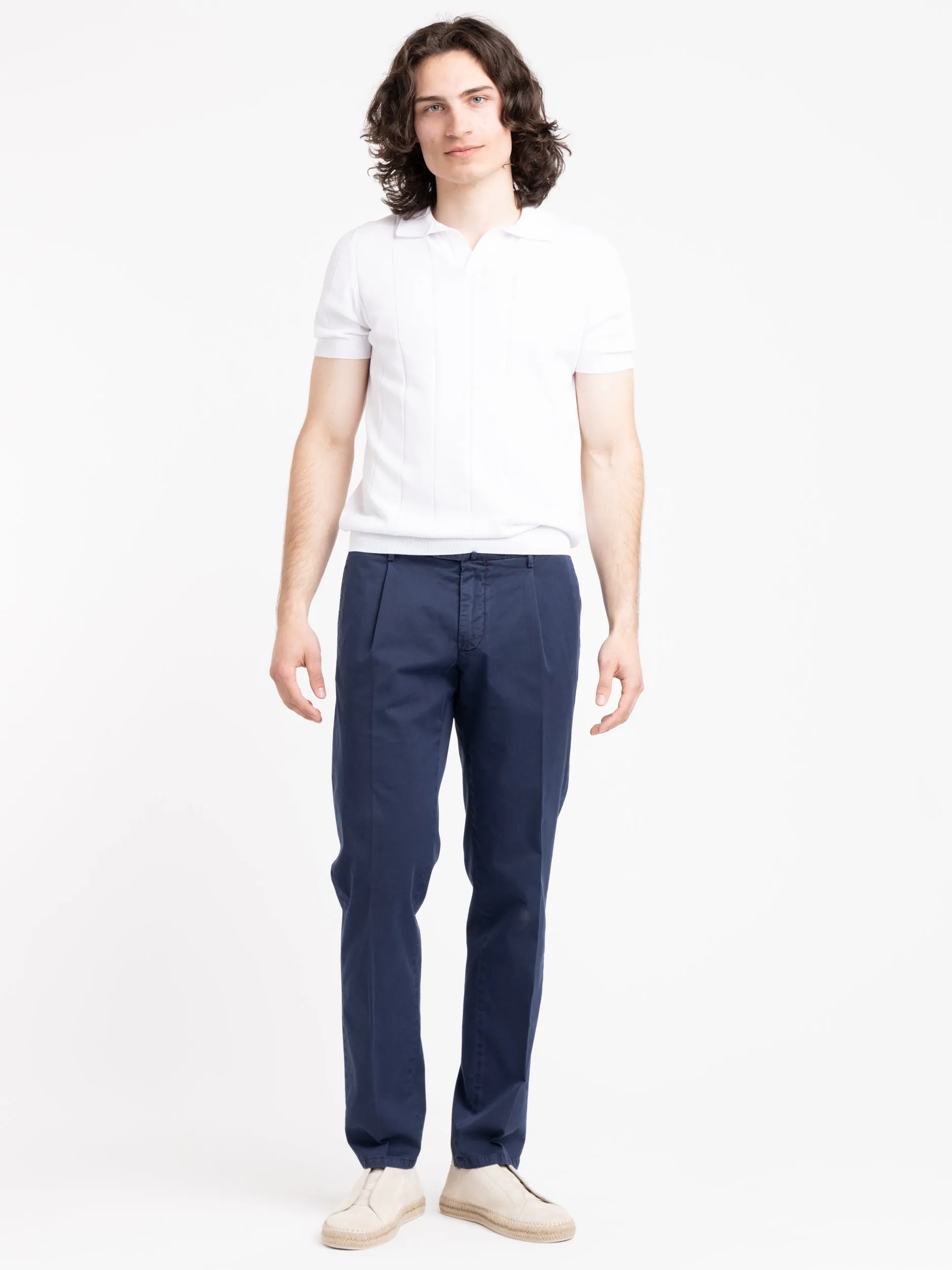 Blue Garment-Dyed Elton Pants