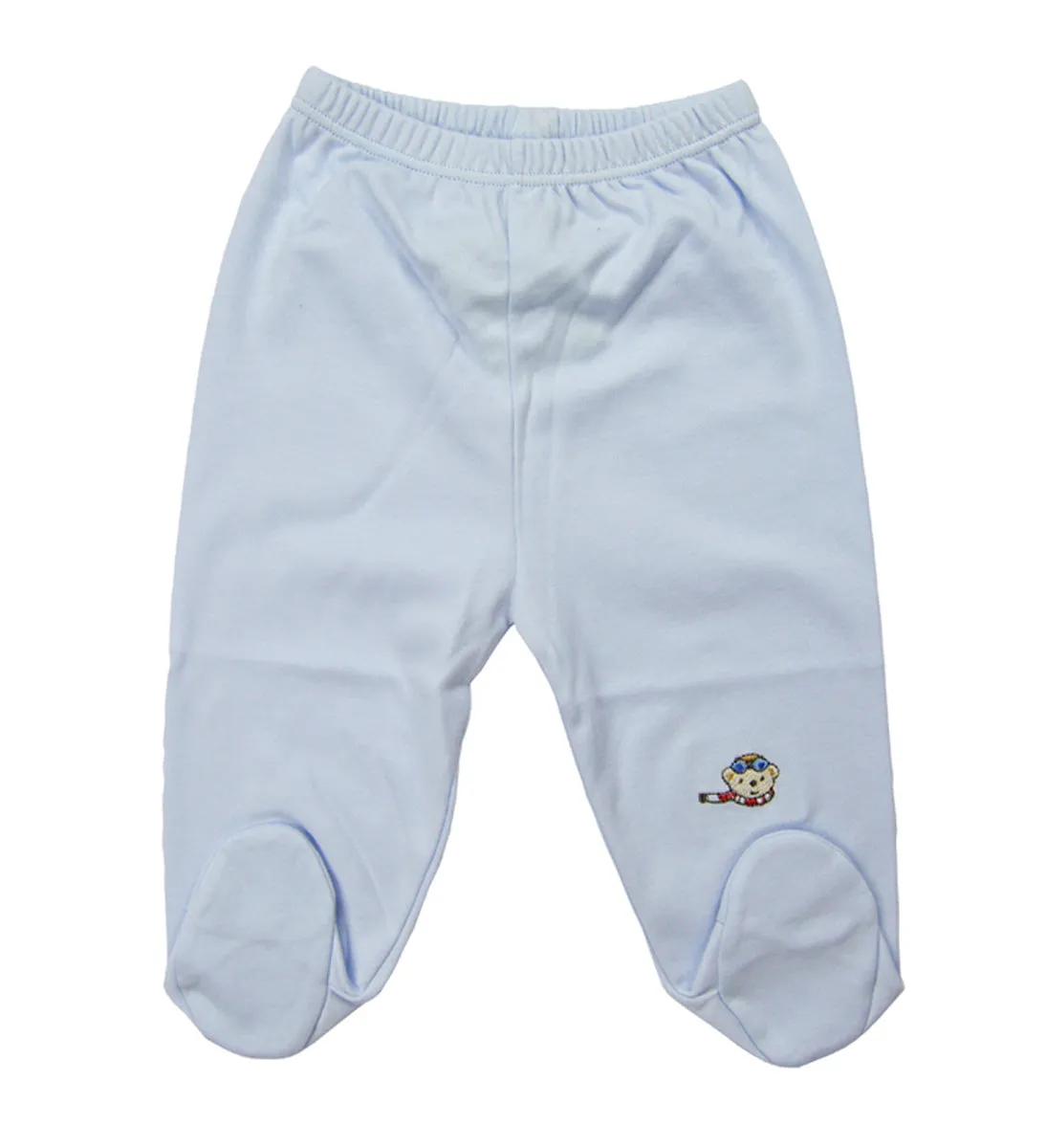 Blue pima cotton baby boys pants