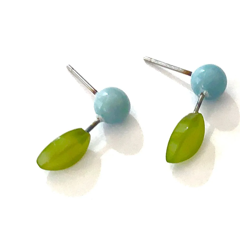 Blueberry Bud Geo Stud Earrings