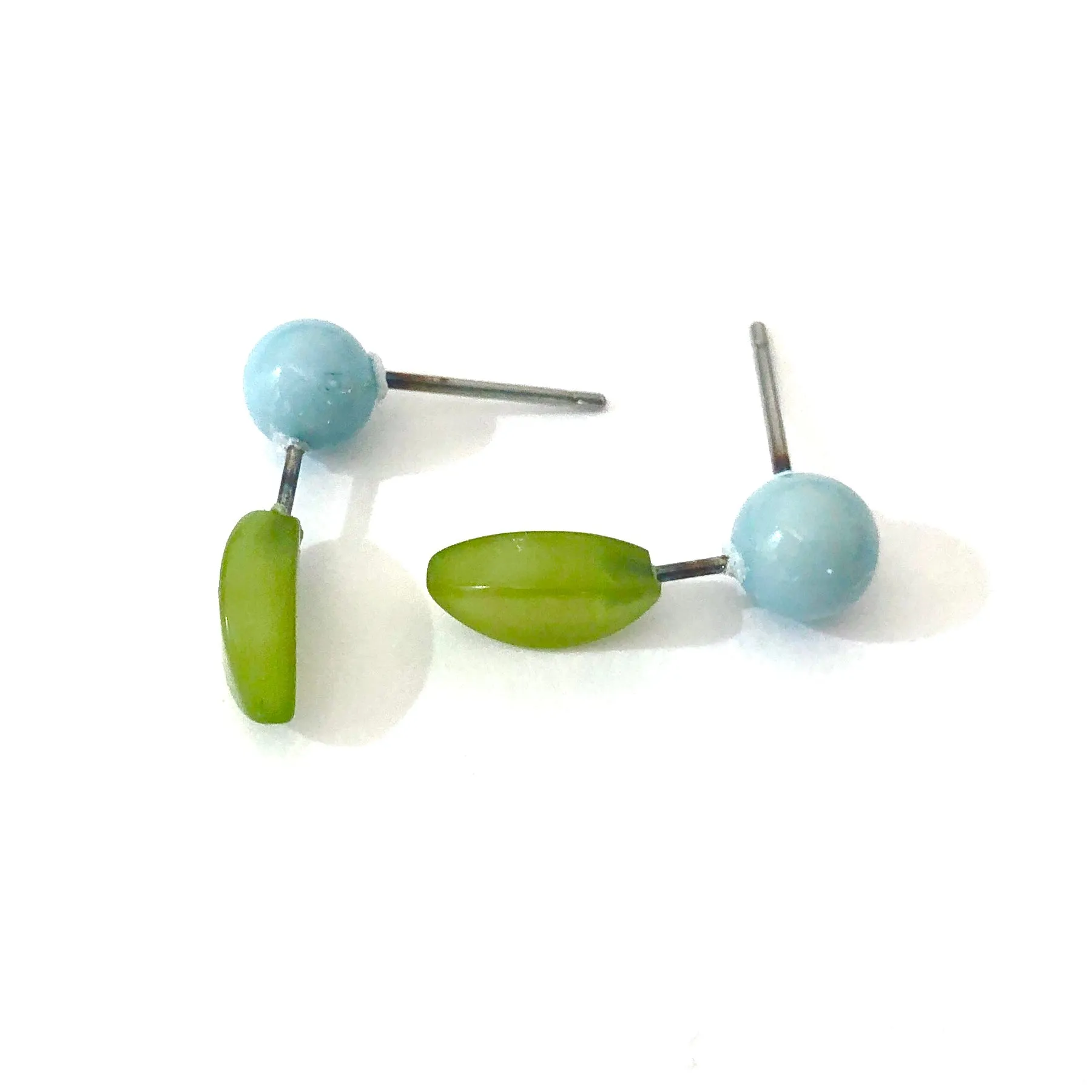 Blueberry Bud Geo Stud Earrings