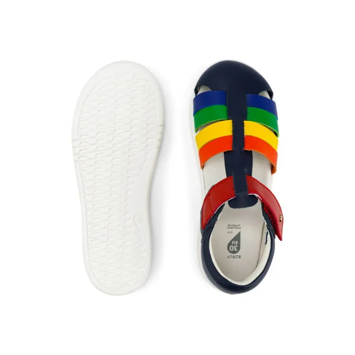 Bobux Kid   Plus Tidal Closed Toe Quick Dry Sandal Navy Multi Rainbow