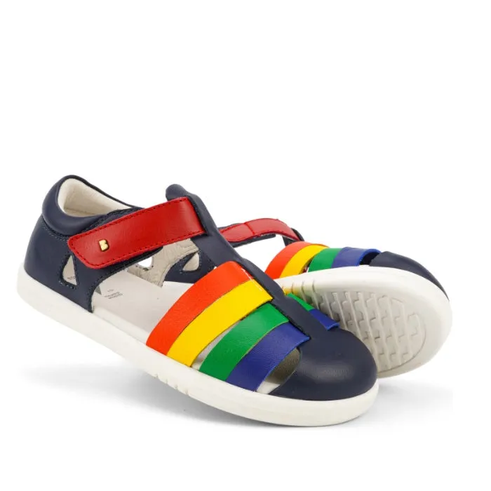 Bobux Kid   Plus Tidal Closed Toe Quick Dry Sandal Navy Multi Rainbow