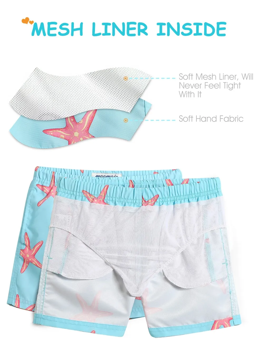 Boys Quick Dry Fishstar Printed Swim Trunk