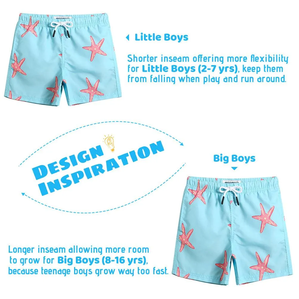 Boys Quick Dry Fishstar Printed Swim Trunk