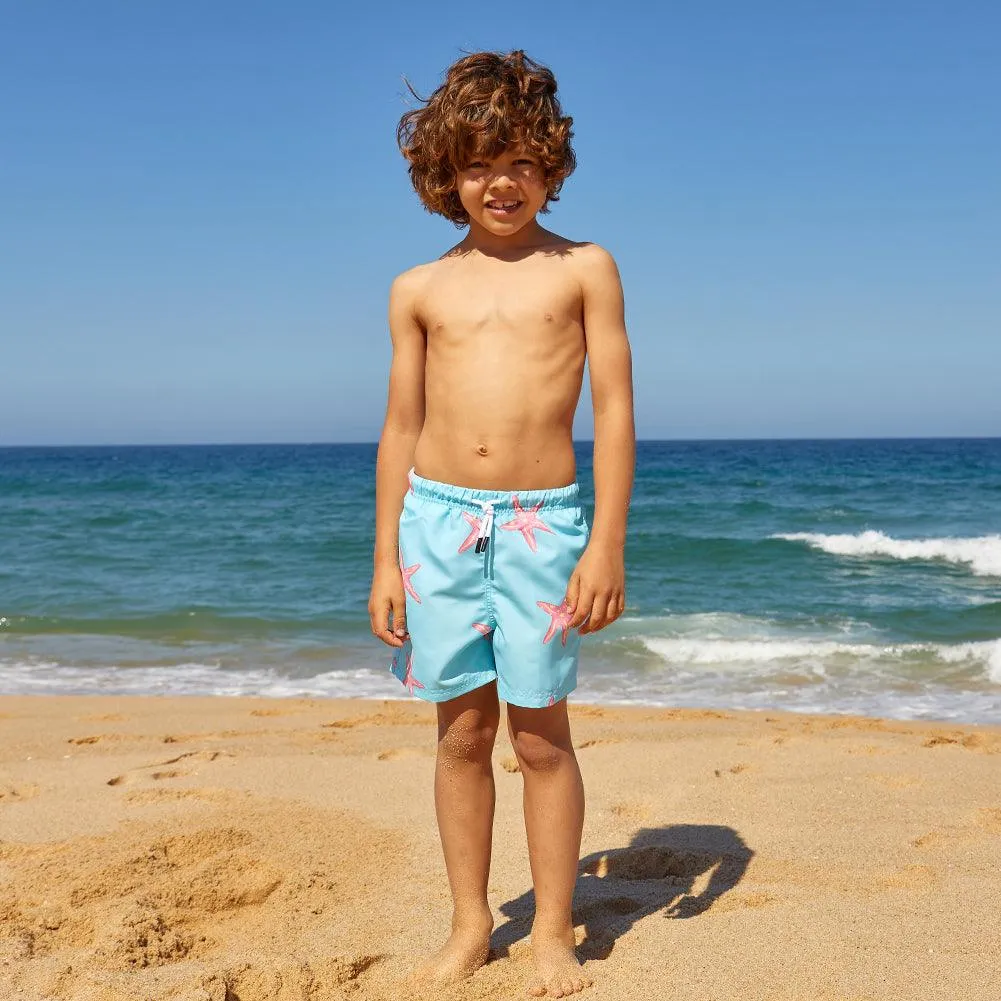 Boys Quick Dry Fishstar Printed Swim Trunk