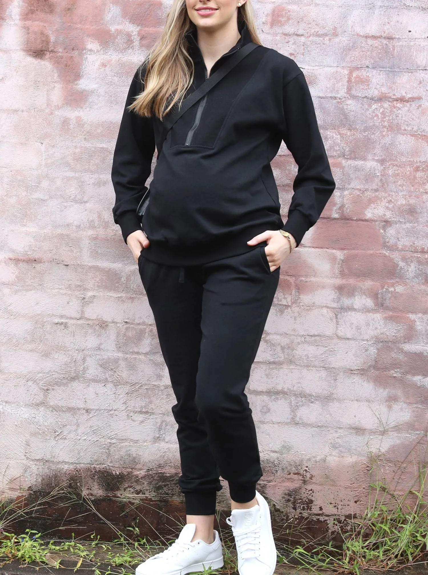 Calla Maternity Tracksuit Set in Navy