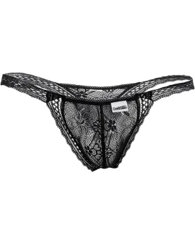 Candyman 99420 Double Lace Thongs Black