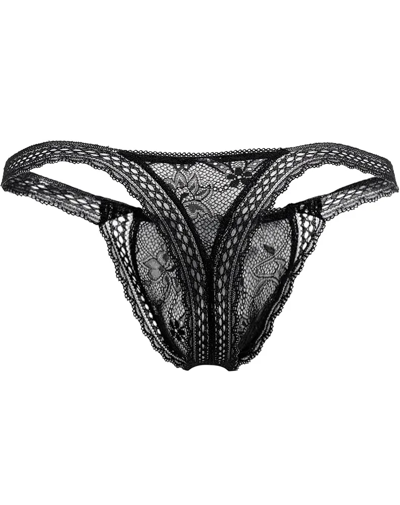 Candyman 99420 Double Lace Thongs Black