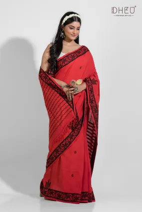 Chenab-Pure Khadi Jamdani Buti Tangail Saree