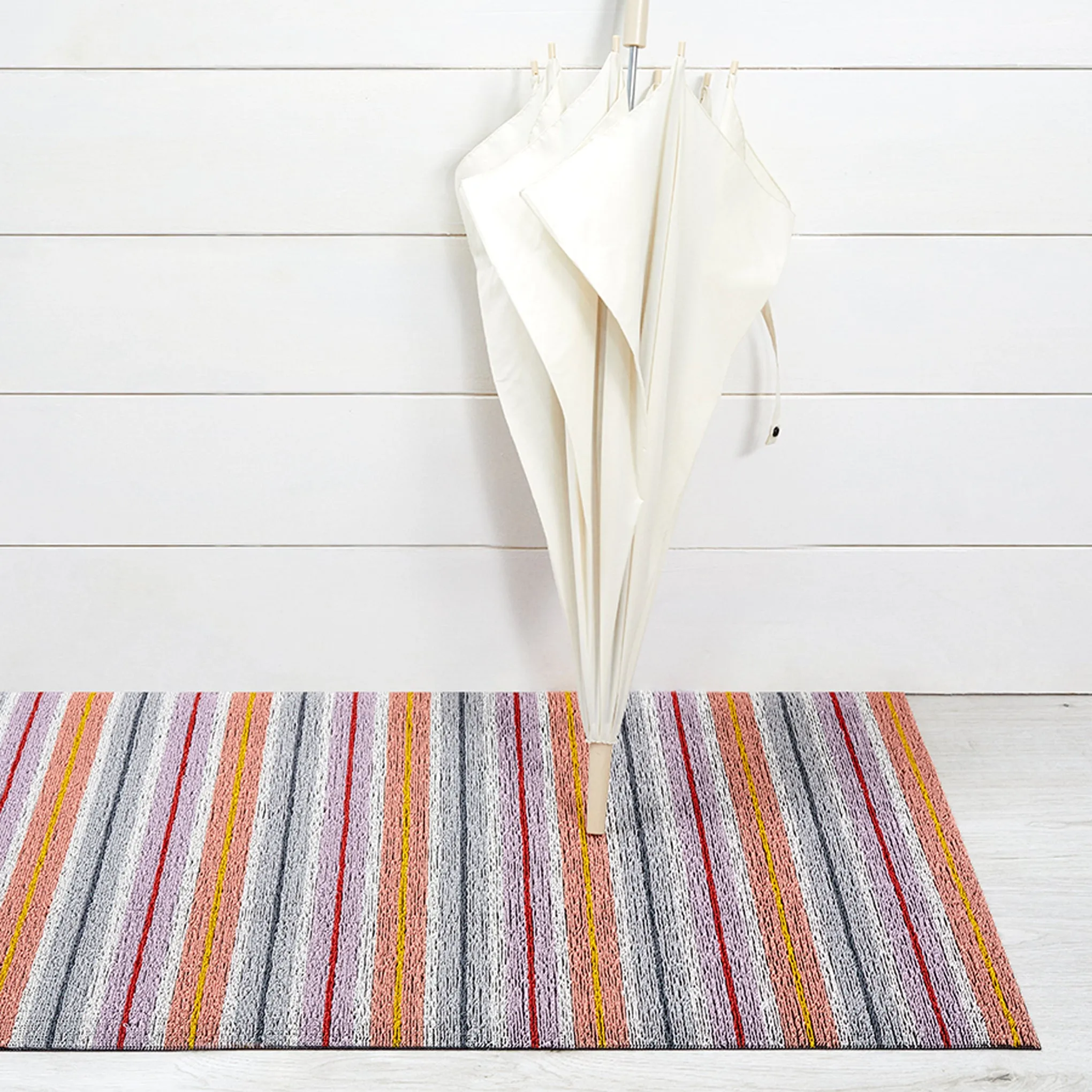 Chilewich Ribbon Stripe Shag Floor Mat - Bon Bon