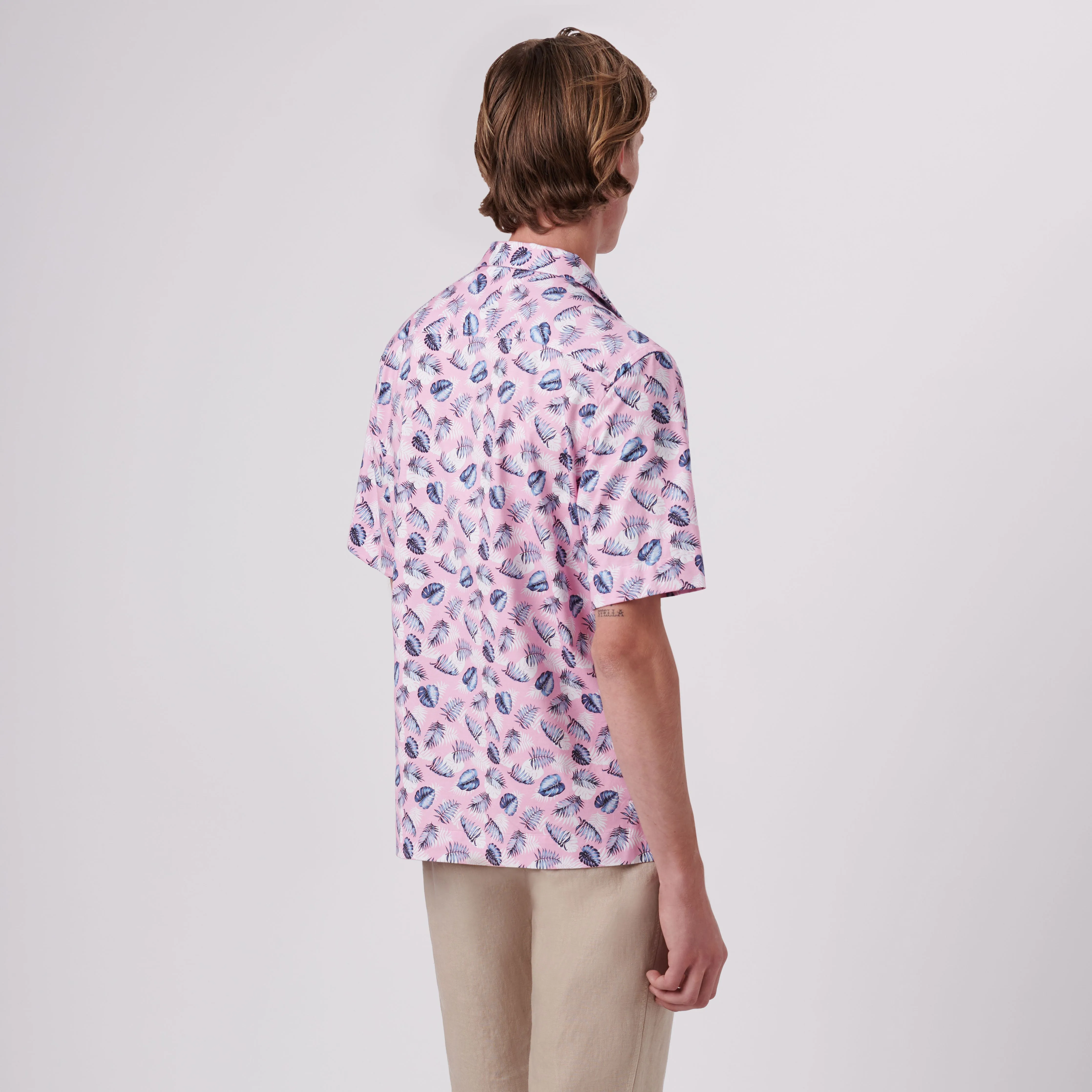 Cole Leaf Print OoohCotton Camp Shirt