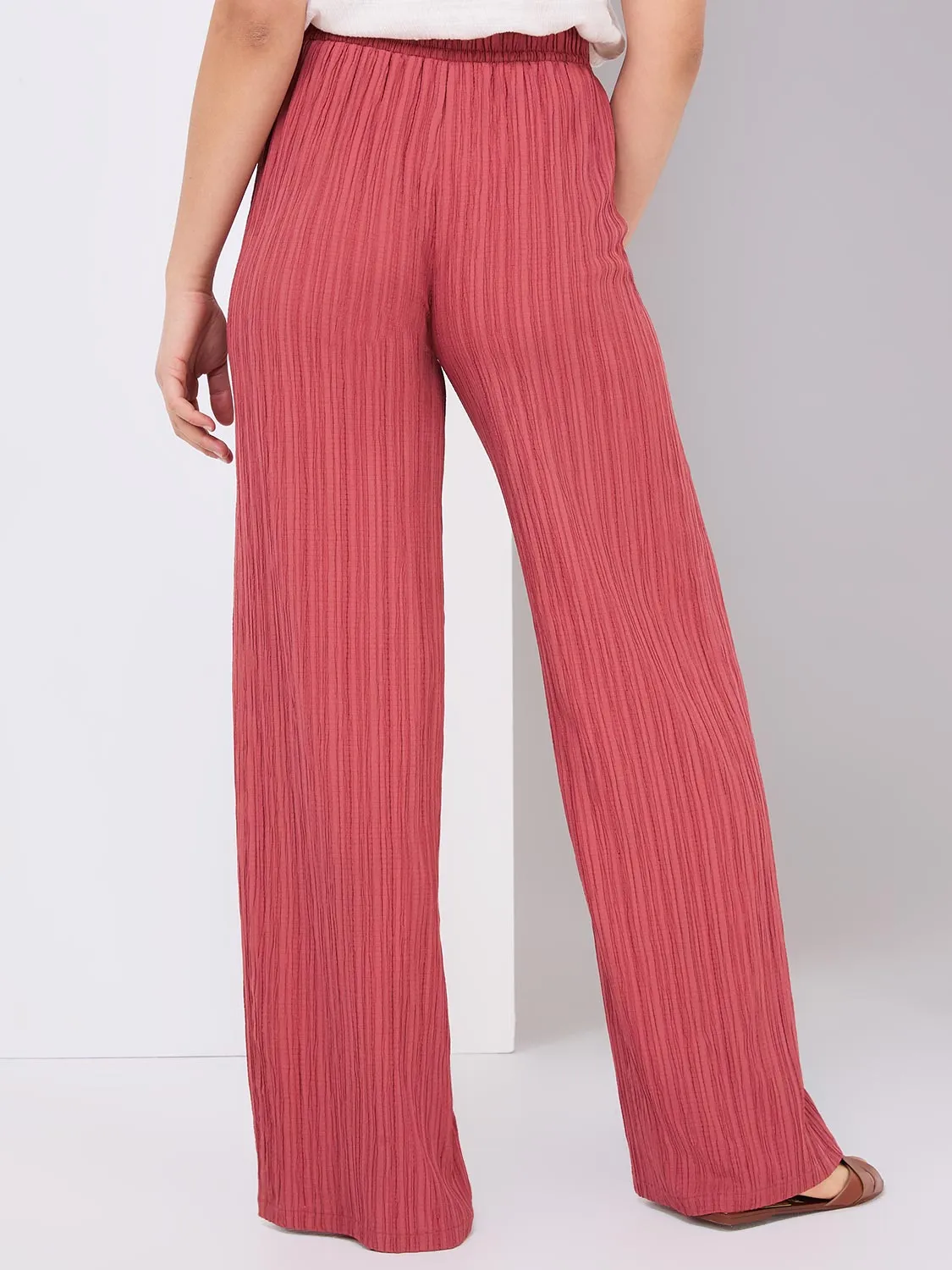 Crinkle Palazzo Pants