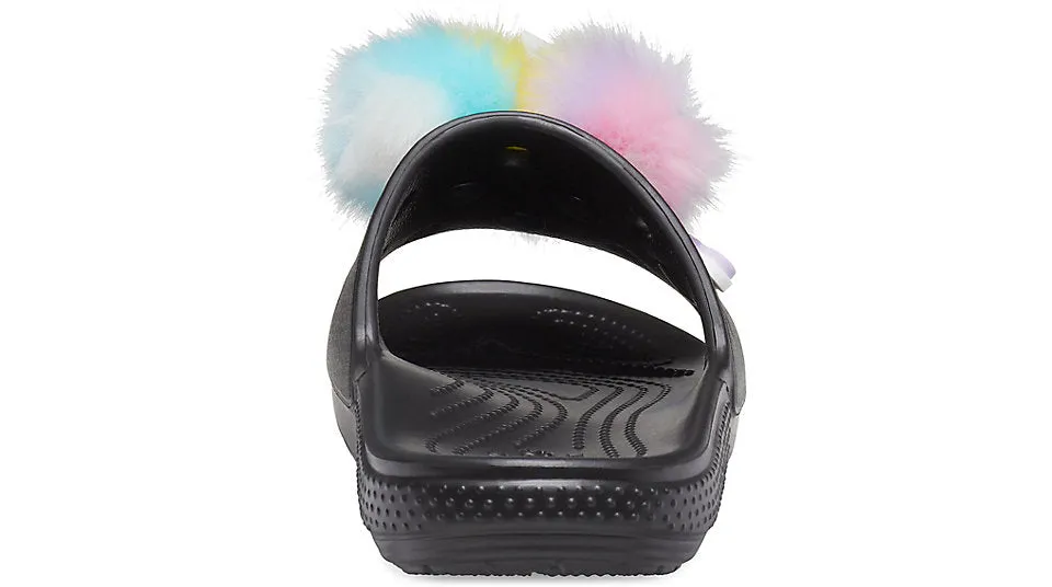 Crocs Classic Fur Sure Slide Black