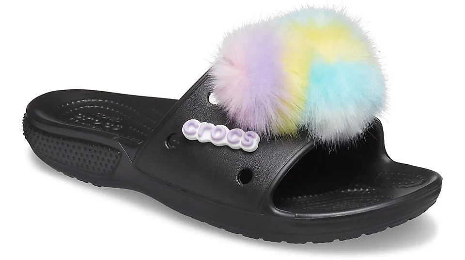 Crocs Classic Fur Sure Slide Black