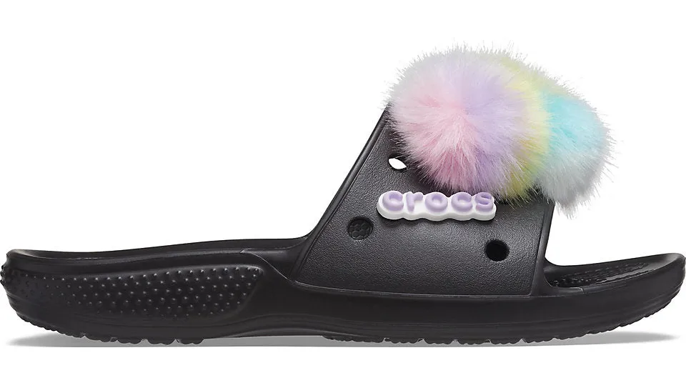 Crocs Classic Fur Sure Slide Black