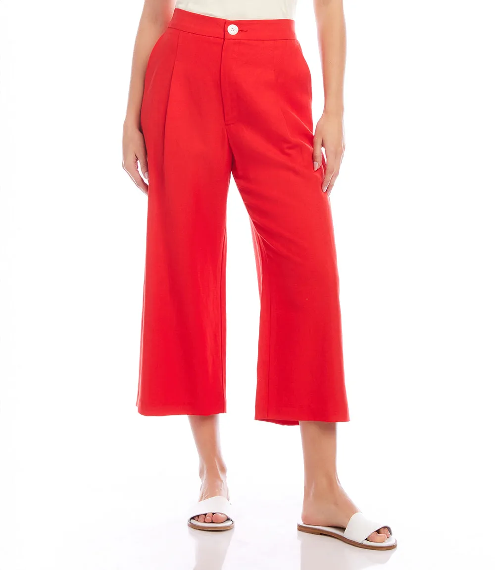 Cropped Pleated Pants