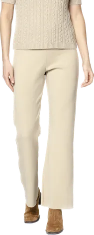 Domenique Milano-Knit Boot Leg Pants; Warm Beige