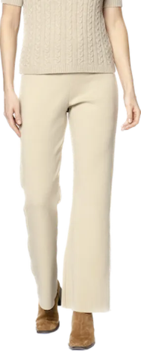 Domenique Milano-Knit Boot Leg Pants; Warm Beige