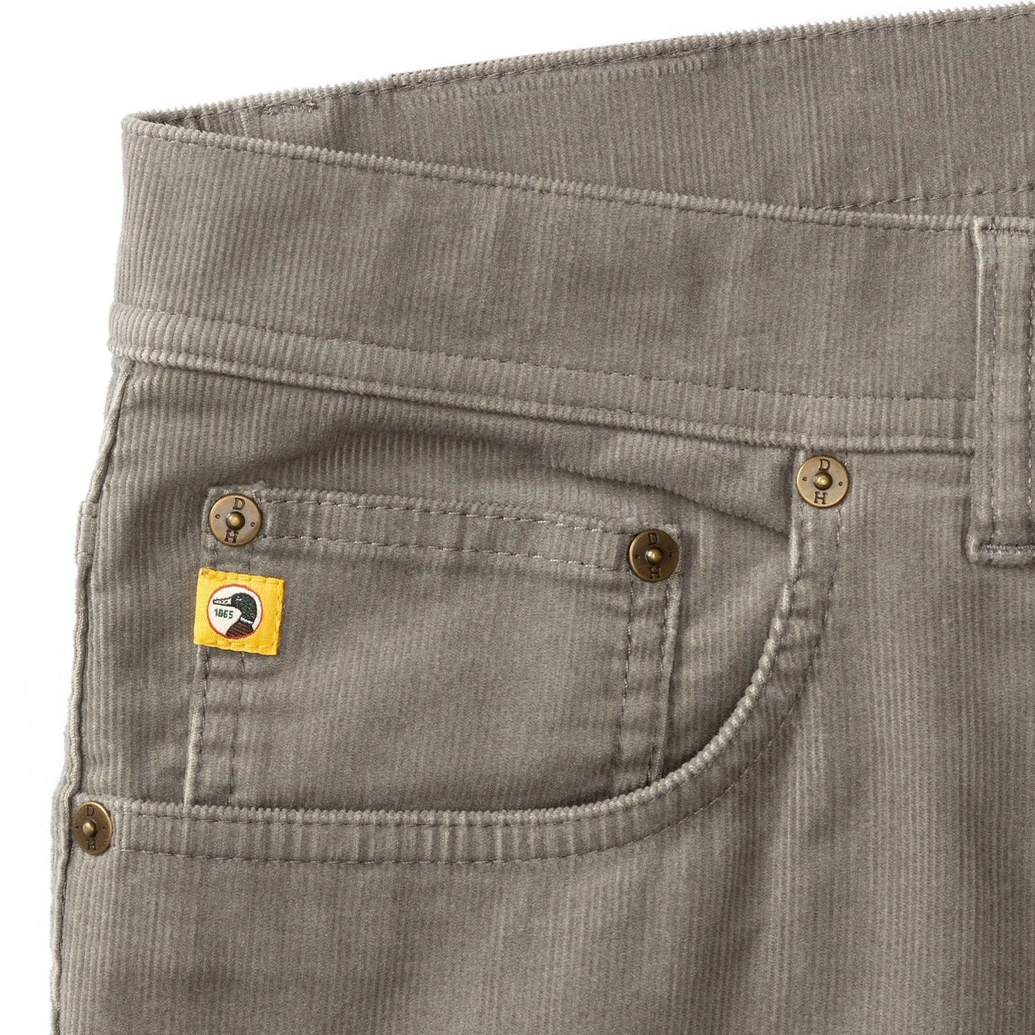 Duck Head Holston Corduroy 5-Pocket Pants in Brushed Nickel - Men's