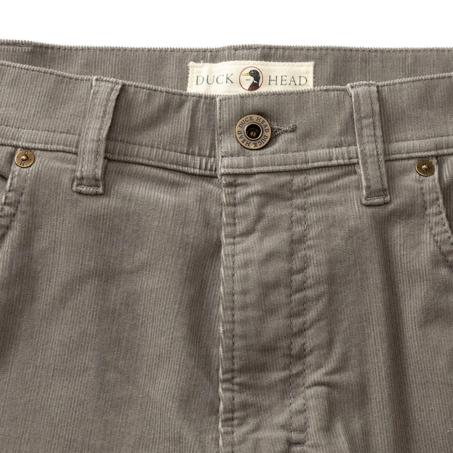 Duck Head Holston Corduroy 5-Pocket Pants in Brushed Nickel - Men's