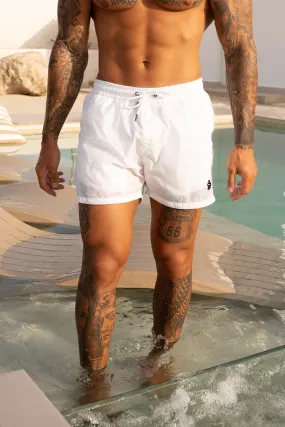 Emblem Swim Shorts - White