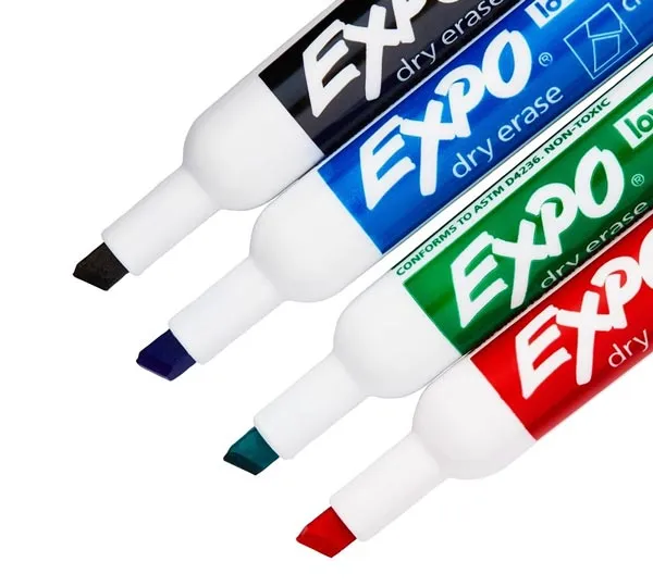 EXPO Low-Odor Dry-Erase Markers - Set of 4