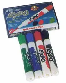 EXPO Low-Odor Dry-Erase Markers - Set of 4