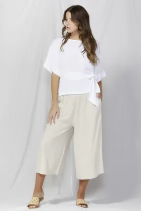 Fate   Becker So Me Shirred Waist Culottes in Oat